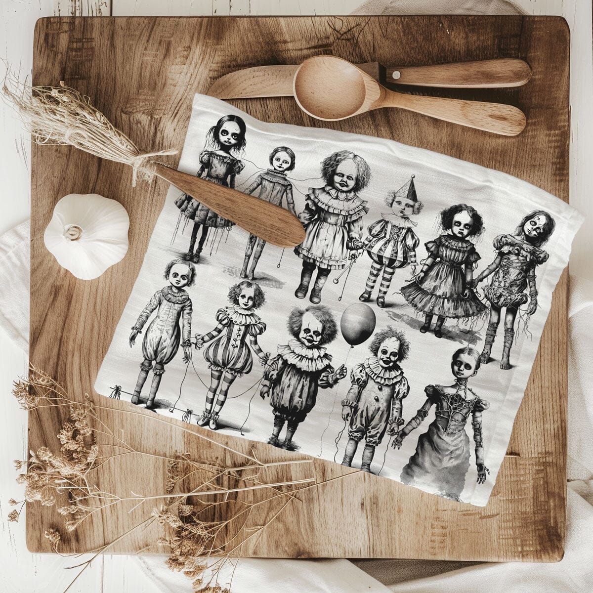 Possessed Dolls | Spooky Halloween Kitchen Towel