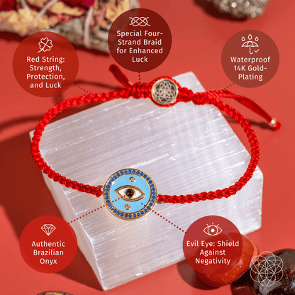 Evil Eye Guardian – Four-Strand Red String Bracelet - Spirit Nest