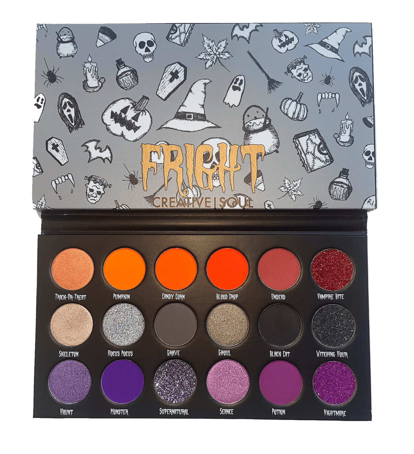 FRIGHT Eyeshadow Palette – Spooky Glam & Bold Color - Spirit Nest