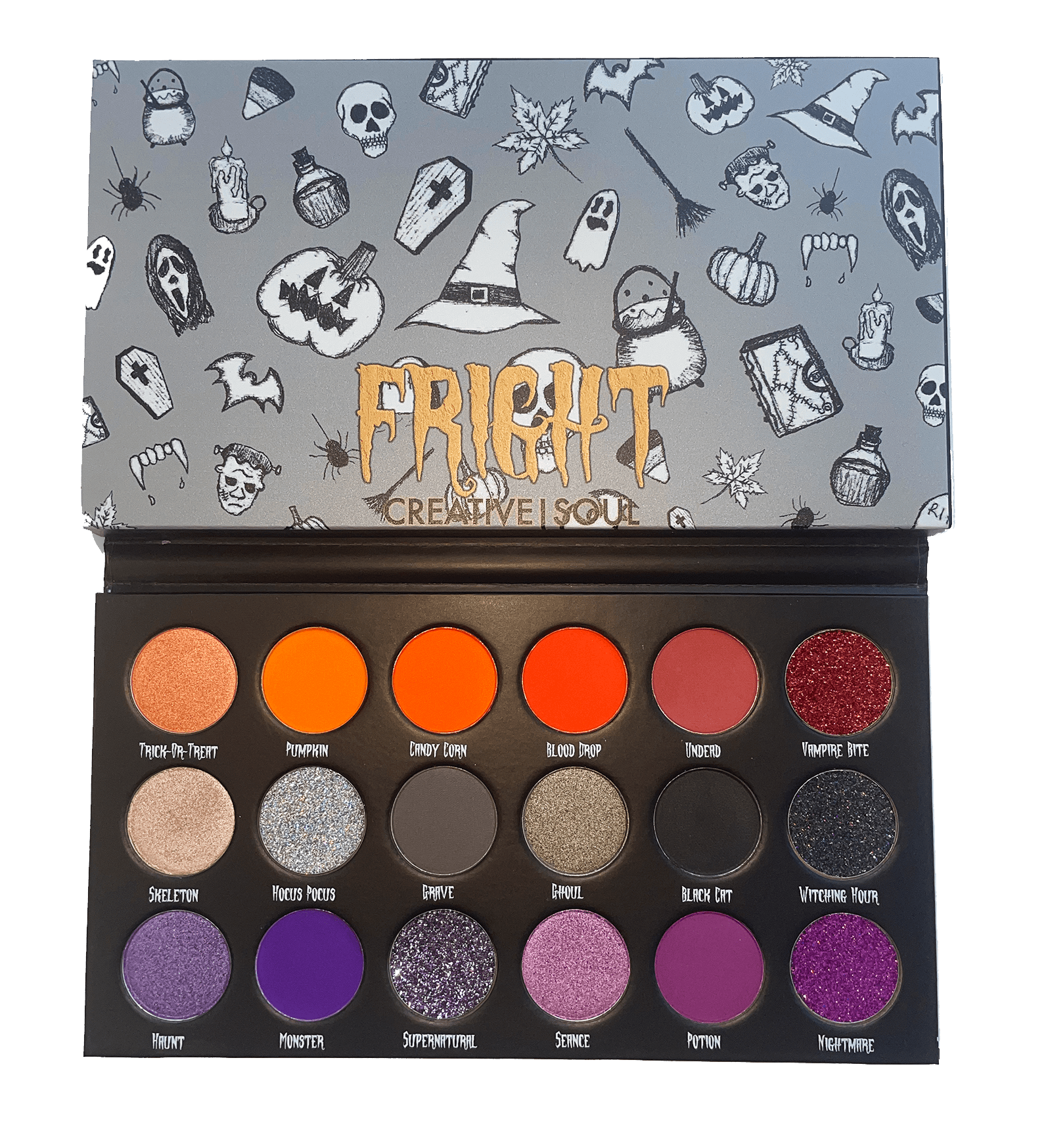 FRIGHT Eyeshadow Palette – Spooky Glam & Bold Color - Spirit Nest
