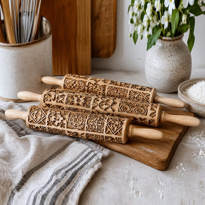 Rolling Pins - Box Style | Engraved Wooden Baking Roller