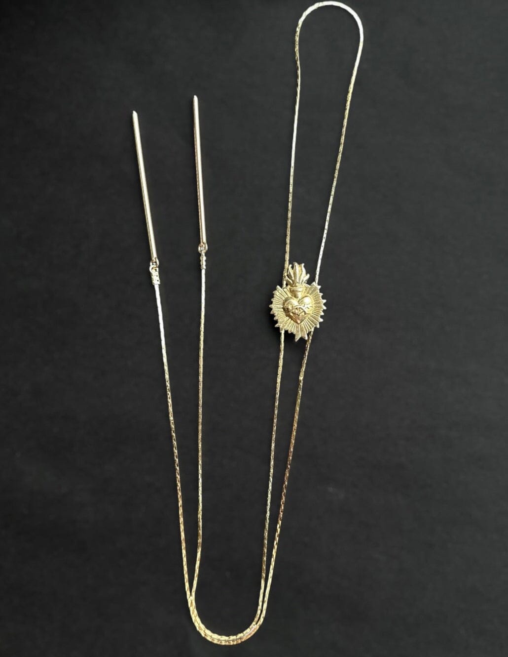 Sacred Heart Bolo Necklace | 14K Gold Plated Adjustable Necklace