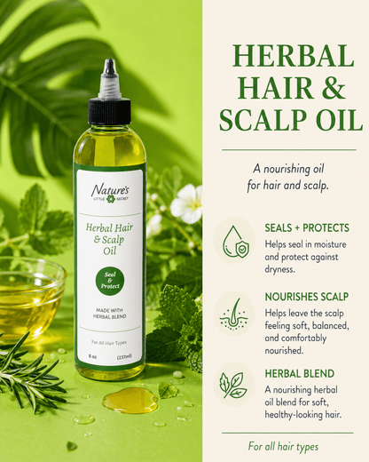 Herbal Hair & Scalp Oil - Botanical Scalp & Hair Moisturizer