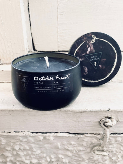 October Rust Black Soy Candle | Smoky Autumn Home Fragrance
