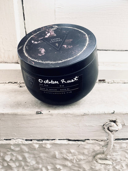 October Rust Black Soy Candle | Smoky Autumn Home Fragrance