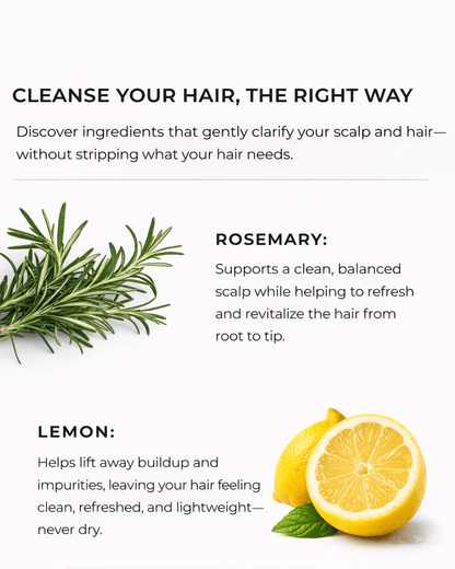 Lemon & Rosemary Clarifying Shampoo - Buildup-Removing Hair Cleanser