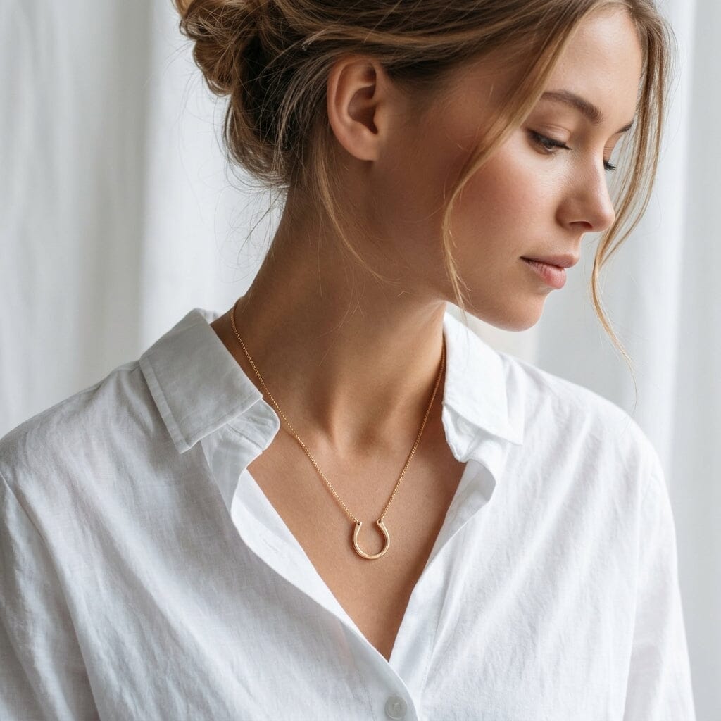 Cannon Horseshoe Necklace | Minimalist Horseshoe Pendant