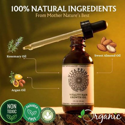Vitality Hair Growth Oil – Organic Rosemary Scalp & Hair Elixir