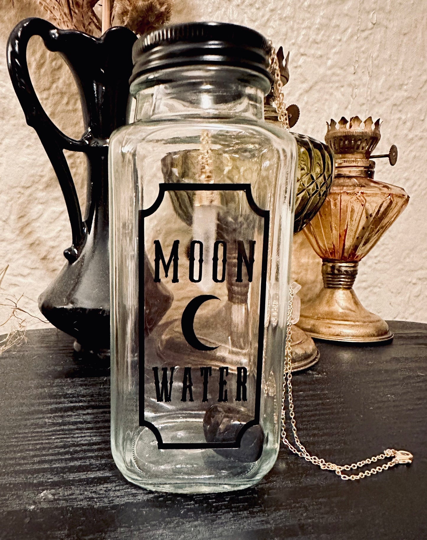Moon Water Charging Glass Jar | Lunar Ritual Vessel