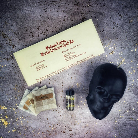 Mental Influence Skull Candle Spell Kit – Focus, Influence & Mental Clarity Magic - Spirit Nest