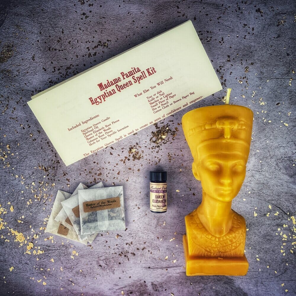 Egyptian Queen Candle Spell Kit - Power, Beauty & Magnetism Magic - Spirit Nest