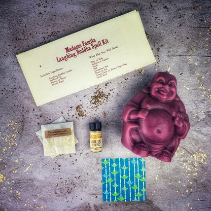 Laughing Buddha Abundance Candle Spell Kit - Wealth, Luck & Prosperity Magic - Spirit Nest