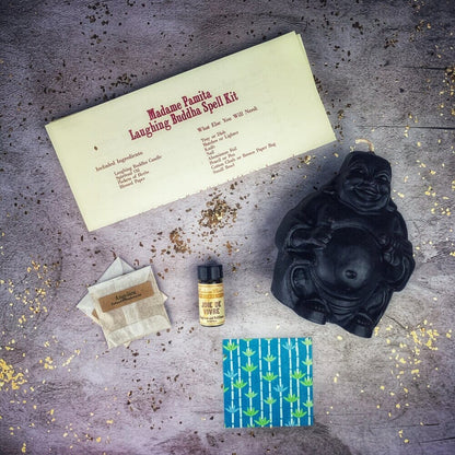 Laughing Buddha Abundance Candle Spell Kit - Wealth, Luck & Prosperity Magic - Spirit Nest