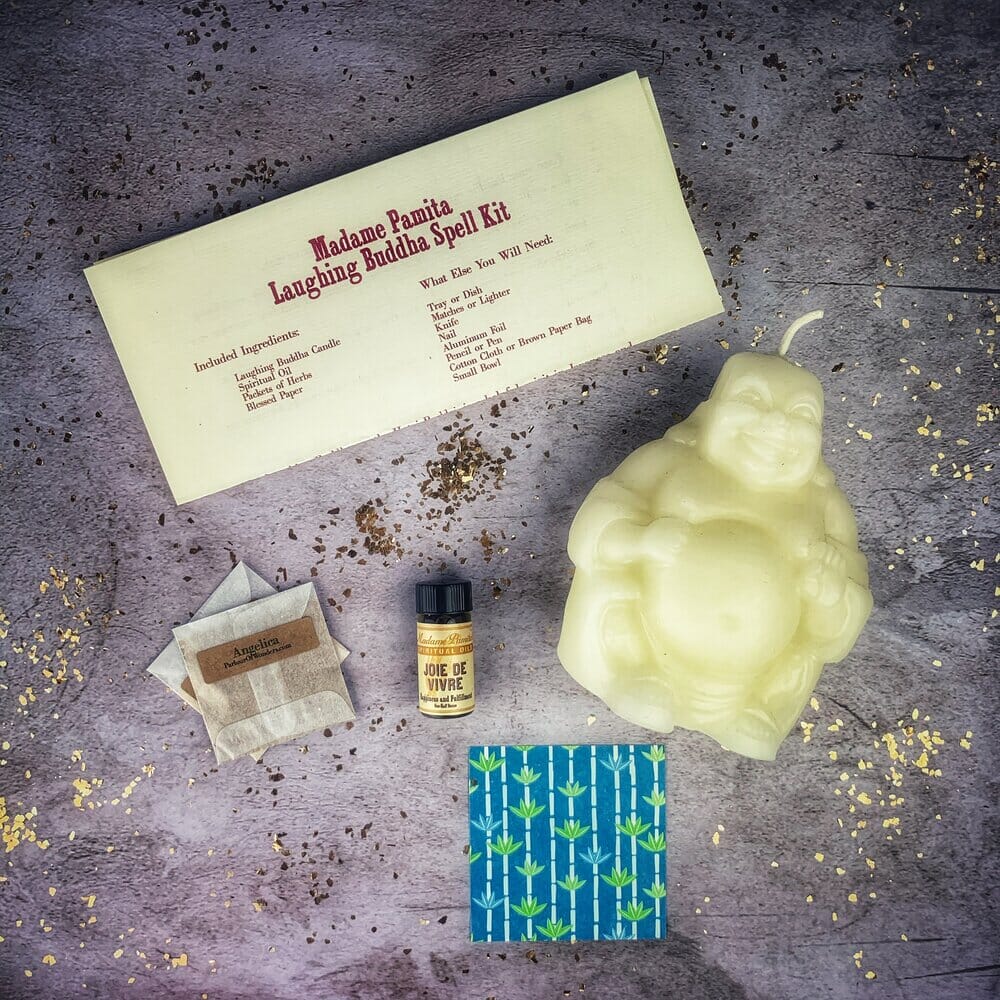 Laughing Buddha Abundance Candle Spell Kit - Wealth, Luck & Prosperity Magic - Spirit Nest