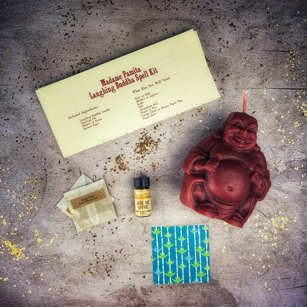 Laughing Buddha Abundance Candle Spell Kit - Wealth, Luck & Prosperity Magic - Spirit Nest