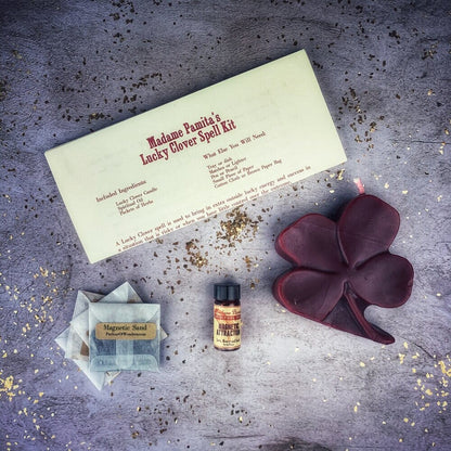 Lucky Clover Candle Spell Kit - Good Fortune & Lucky Breaks - Spirit Nest