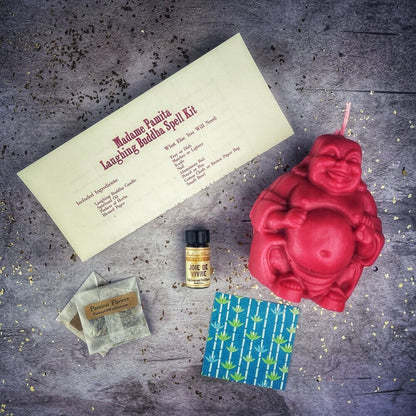 Laughing Buddha Abundance Candle Spell Kit - Wealth, Luck & Prosperity Magic - Spirit Nest