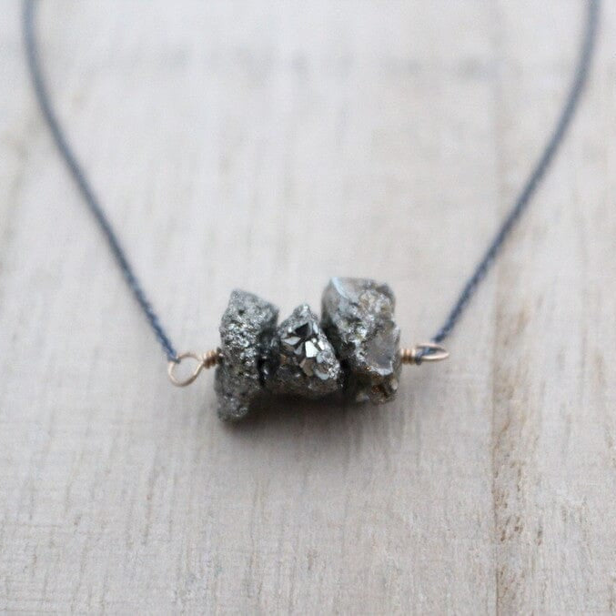 Argonaut Necklace | Pyrite Mixed Metal Minimalist Necklace