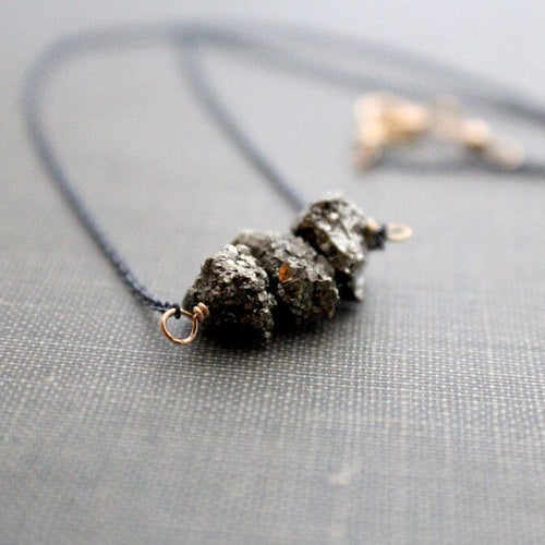 Argonaut Necklace | Pyrite Mixed Metal Minimalist Necklace