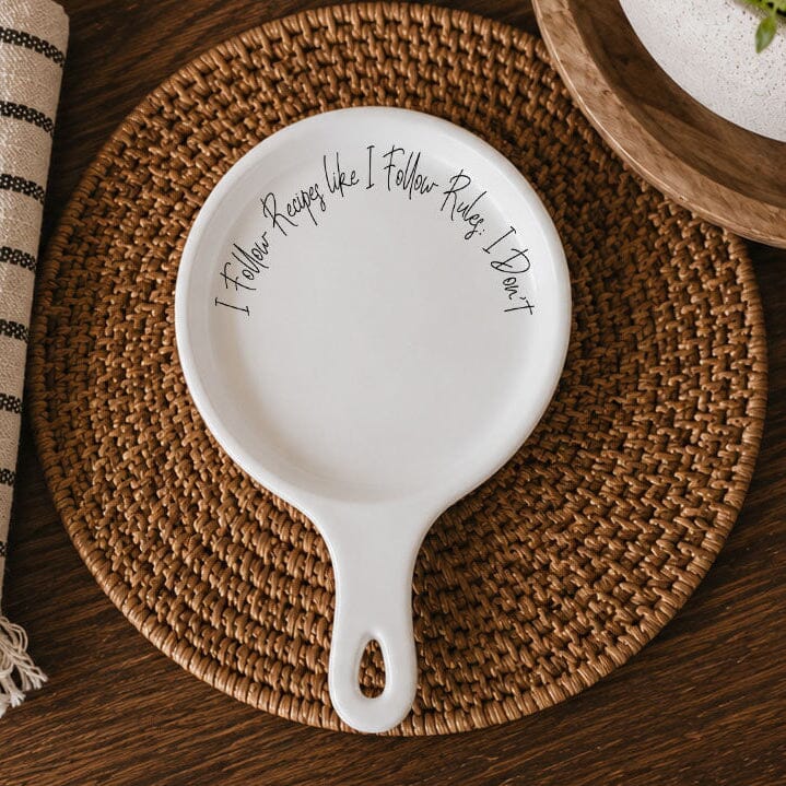 Recipes & Rules | Porcelain Spoon Rest with Wooden Spoon