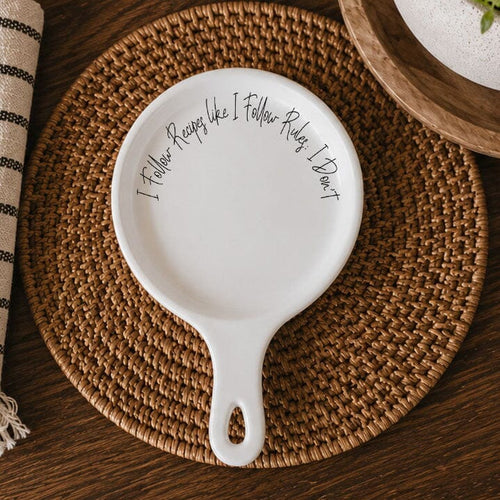 Recipes & Rules | Porcelain Spoon Rest with Wooden Spoon