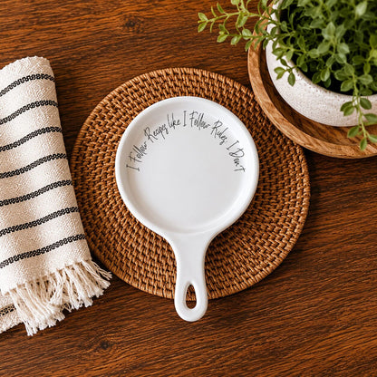 Recipes & Rules | Porcelain Spoon Rest with Wooden Spoon