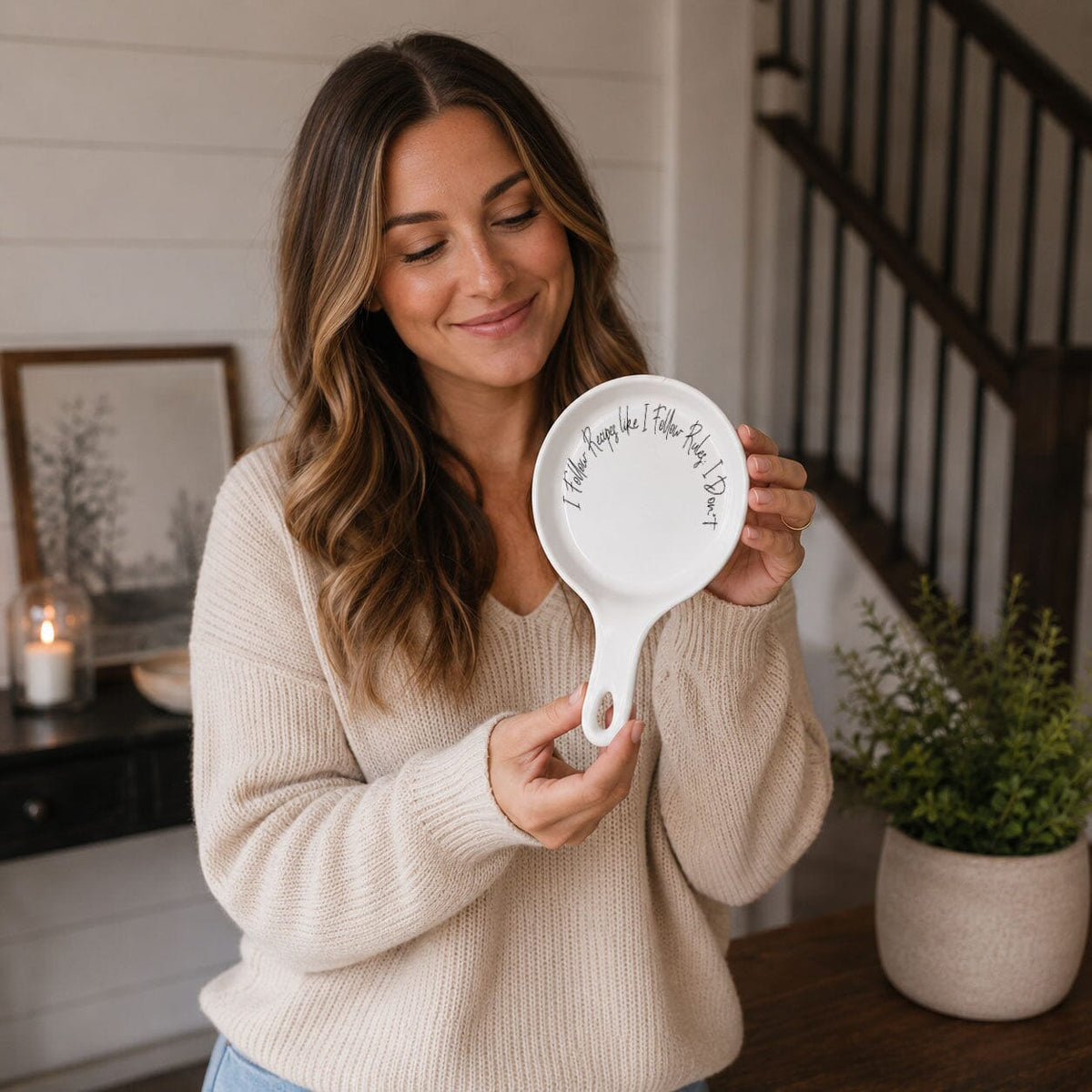 Recipes & Rules | Porcelain Spoon Rest with Wooden Spoon