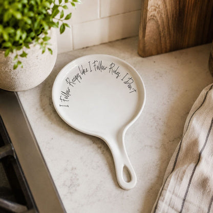 Recipes & Rules | Porcelain Spoon Rest with Wooden Spoon