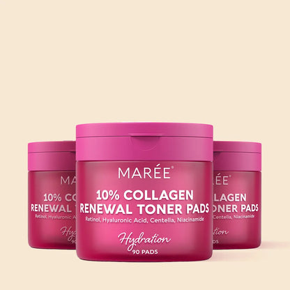 Collagen & Retinol Toner Pads - Hydrating & Smoothing Facial Pads