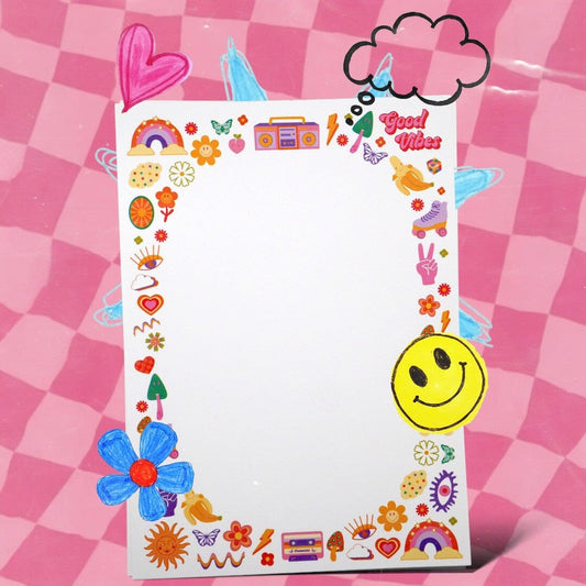 Retro, Funky, 70s & 90s Nostalgia Notepad - Groovy Notes