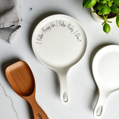 Recipes & Rules | Porcelain Spoon Rest with Wooden Spoon