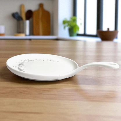 Recipes & Rules | Porcelain Spoon Rest with Wooden Spoon