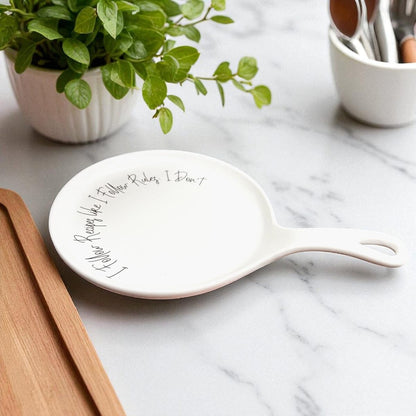 Recipes & Rules | Porcelain Spoon Rest with Wooden Spoon