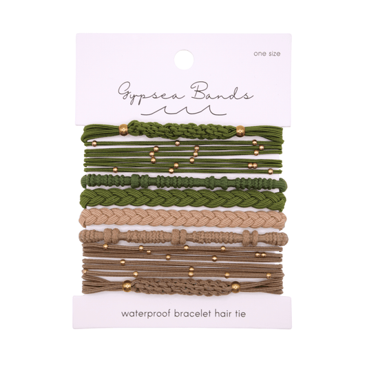 Sierra Hair Tie Bracelet Set - Waterproof No-Snag Elastic Stacks - Spirit Nest