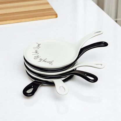Stirring the Pot | Porcelain Spoon Rest with Wooden Spoon