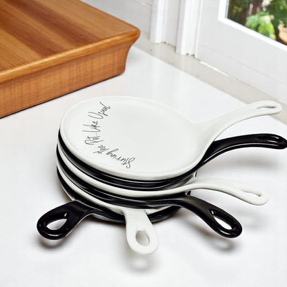 Stirring the Pot | Porcelain Spoon Rest with Wooden Spoon