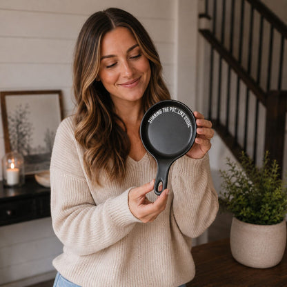 Stirring the Pot | Porcelain Spoon Rest with Wooden Spoon