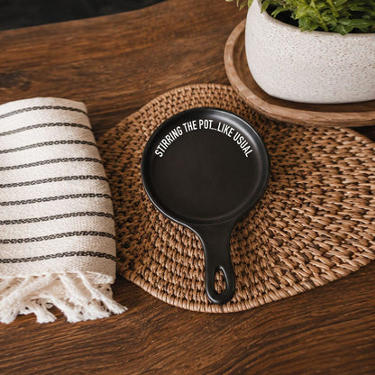 Stirring the Pot | Porcelain Spoon Rest with Wooden Spoon