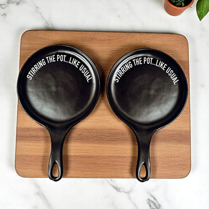 Stirring the Pot | Porcelain Spoon Rest with Wooden Spoon