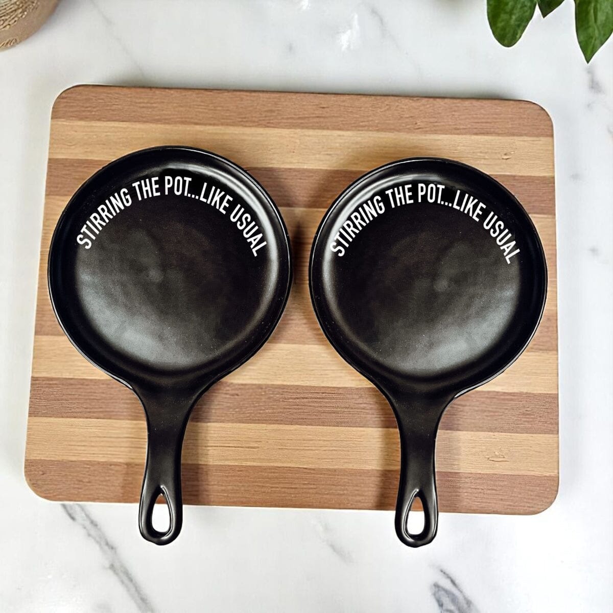 Stirring the Pot | Porcelain Spoon Rest with Wooden Spoon