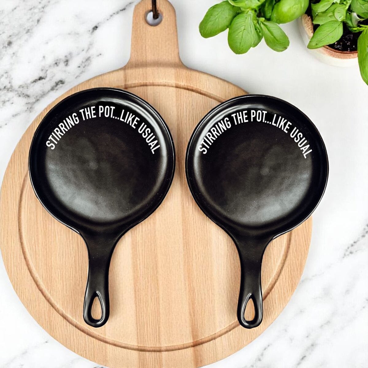 Stirring the Pot | Porcelain Spoon Rest with Wooden Spoon