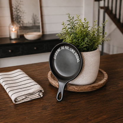 Stirring the Pot | Porcelain Spoon Rest with Wooden Spoon