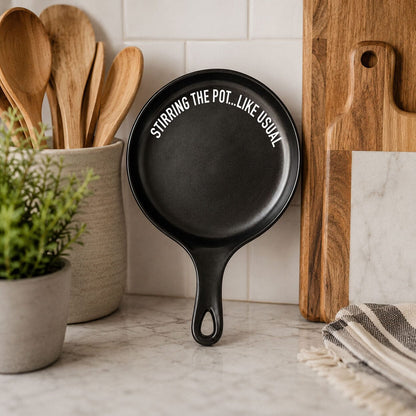 Stirring the Pot | Porcelain Spoon Rest with Wooden Spoon
