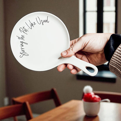 Stirring the Pot | Porcelain Spoon Rest with Wooden Spoon
