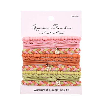 Sunkissed Hair Tie Bracelet Set - Waterproof No-Snag Elastic Stacks - Spirit Nest