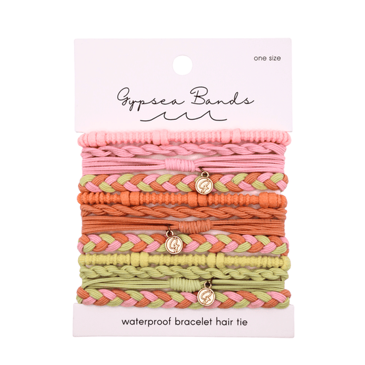 Sunkissed Hair Tie Bracelet Set - Waterproof No-Snag Elastic Stacks - Spirit Nest