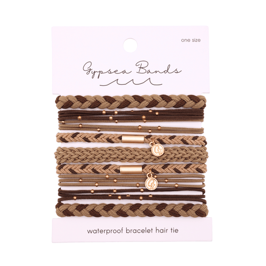 Wanderlust Hair Tie Bracelet Set - Waterproof No-Snag Elastic Stacks - Spirit Nest