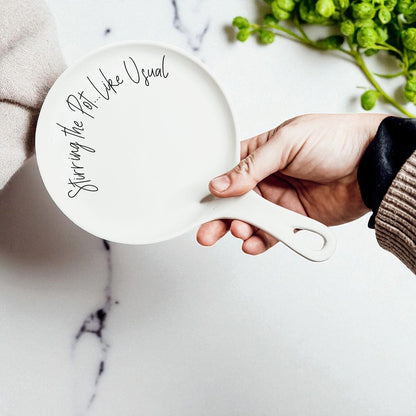 Stirring the Pot | Porcelain Spoon Rest with Wooden Spoon