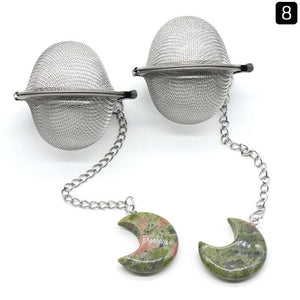 Crescent Moon Crystal Tea Strainer
