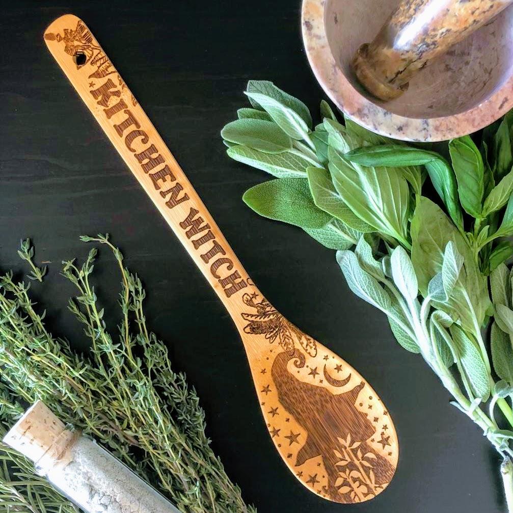 Witchy Bamboo Wooden Spoon